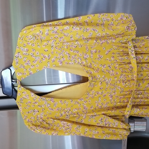 💕NICHOLAS💕 Celie Floral Print Long Dress Yellow Hastings Floral Print 10 NWOT - Picture 12 of 16